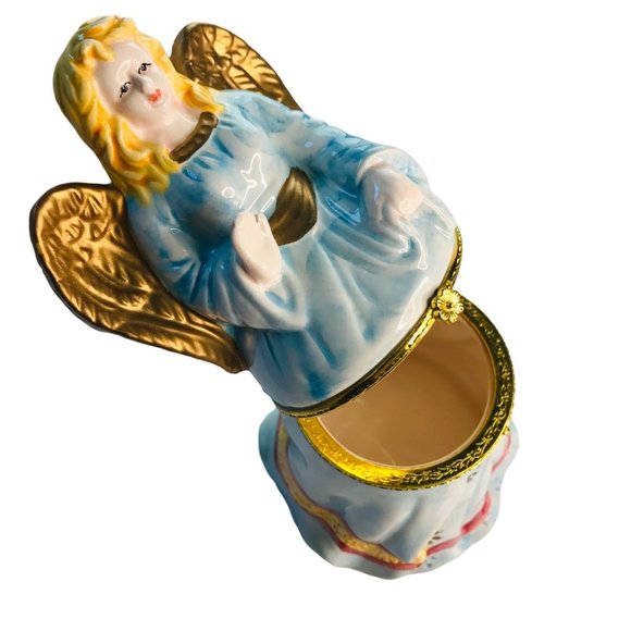 Angel Trinket box Home Decor Vintage Collectible Figurine 8" H - Picture 7 of 12